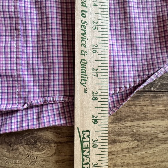 Ralph Lauren Men Pink Gingham Slim Fit Stretch Button Shirt 16.5 34/35 Preppy - Picture 7 of 8